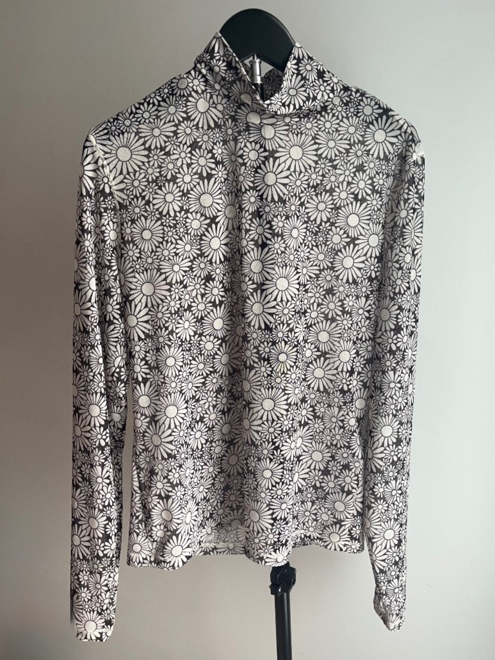 Mesh retro floral print mock neck - Size L Levi's